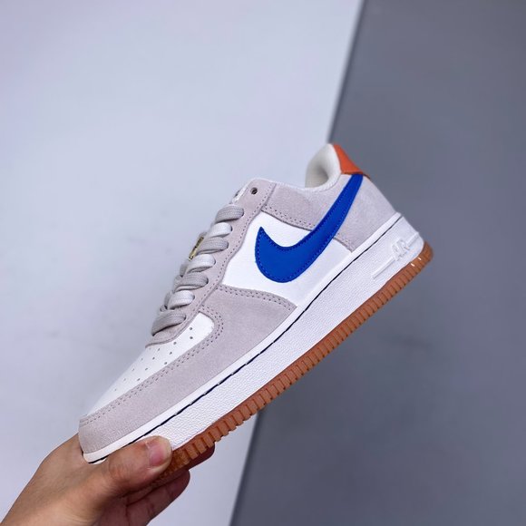 Air Force 1\' 07m white blue gold button last raw paperboard